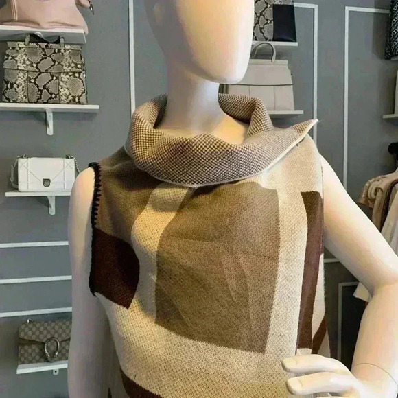 Unbranded Sweater Wrap Women's One Size Blanket Cape Shawl Cape Tan brown. - Picture 2 of 9